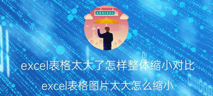 excel表格太大了怎样整体缩小对比 excel表格图片太大怎么缩小？